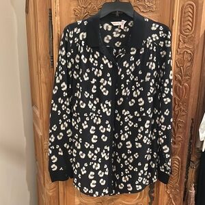 Rebecca Taylor black and Cream Patterned Blouse